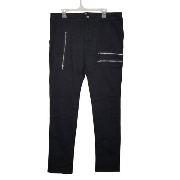 Royal Bones by DAANG Men's 36 Black Skinny Jeans Goth Emo Cyper Punk Zippers - Picture 1 of 10